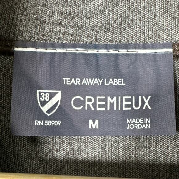 Cremieux Pullover Sweater Men’s Size‎ Medium Quarter-Zip Brown Elbow Patches - Picture 4 of 5